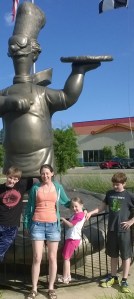 Getting ready to tear it up on some go-karts.