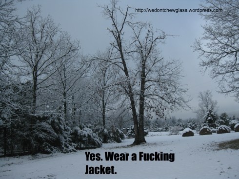 wear a fucking jacket